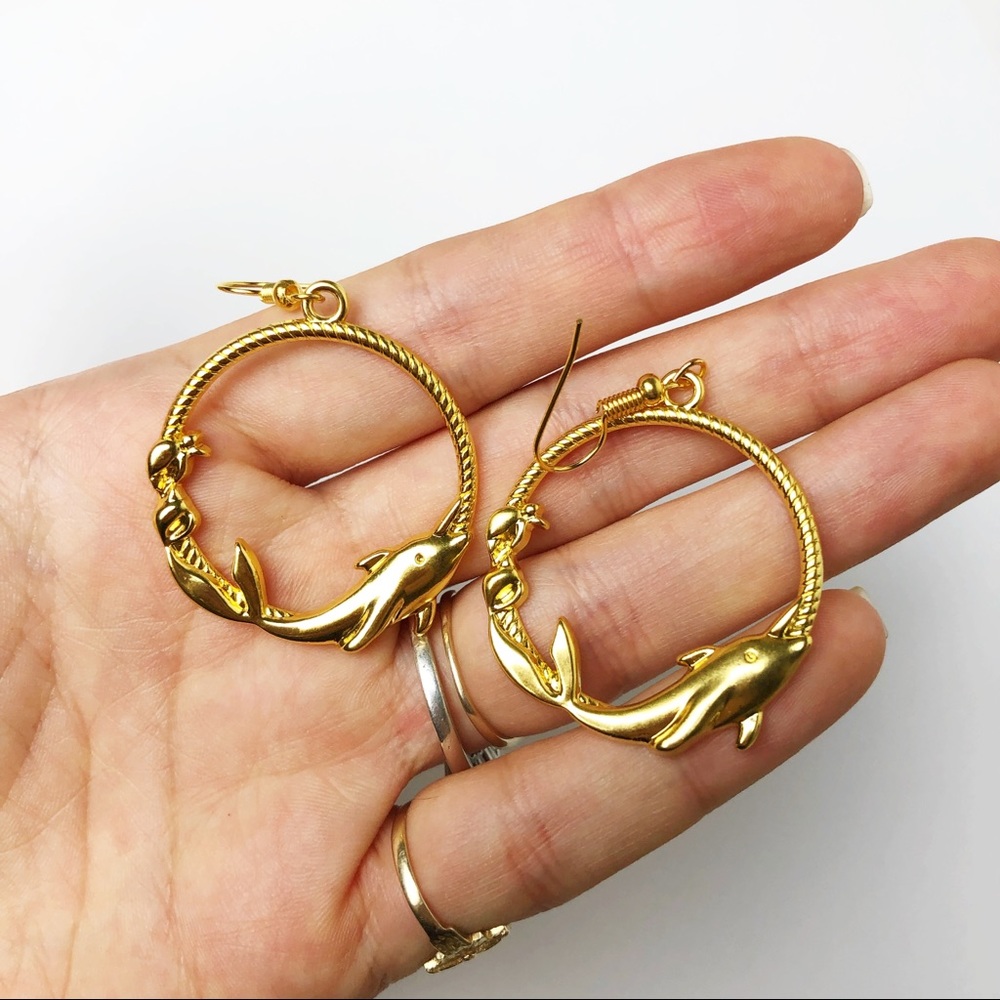 Dolphin/ Narwhal Hoop Earrings